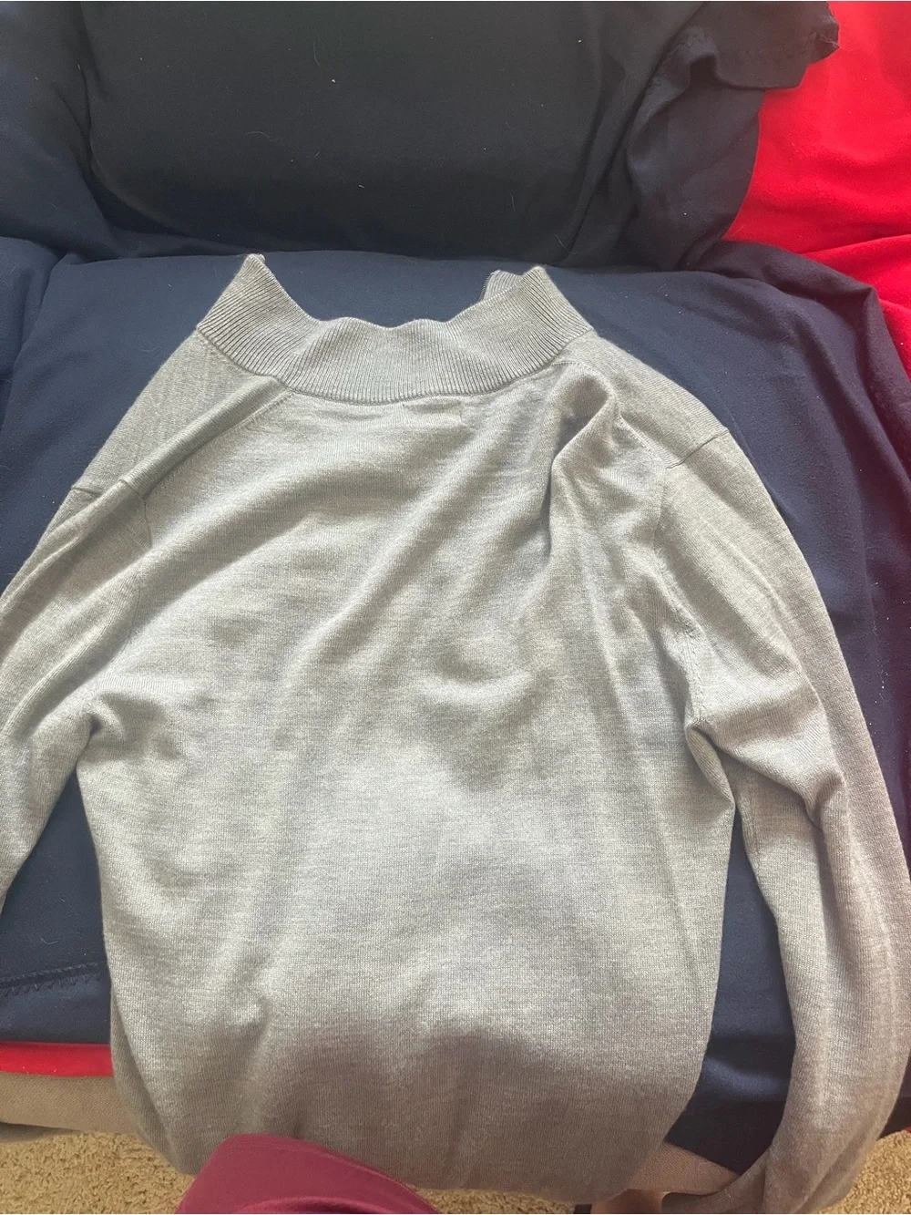 J Crew Men's Half-Zip Sweater in Light Gray